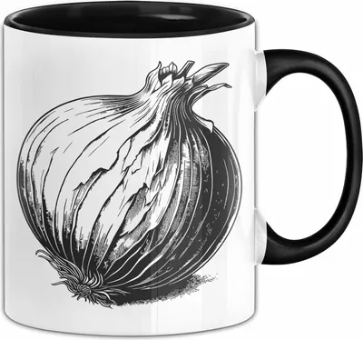 Produktbild von Zwiebel Grafik Tasse Geschenk Zwiebel-Liebhaber Kaffee-Becher (Schwarz)