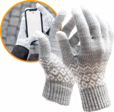 Produktbild von R2B® Winter Handschuhe Touchscreen - Größe S/M, graue Fahrradhandschuhe damen und herren, Handschuhe winter, outdoor Handschuhe mit warmes und weiches