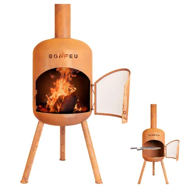 Zdjęcie produktu dla BonFeu BonBono Rust - Palenisko Ogrodowe - 45x45x165 cm