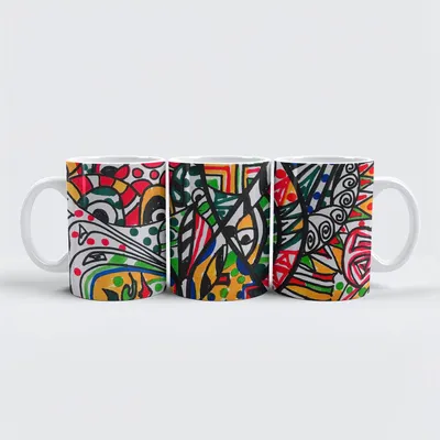 Produktbild von Tasse Miradas Design, 330ml Fassungsvermögen, 95mm Höhe, 80mm Durchmesser, mit Wunschmotiv