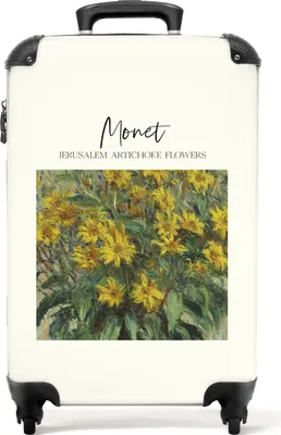 Produktbild von NoBoringSuitcases.com® Koffer Handgepäck Trolley Rollkoffer Kleine Reisekoffer mit 4 Rollen - Kunst - Monet - Alte Meister - Blumen - Vintage - Cabin Size < 55x40x23 cm & 55x40x20 cm - Fotokoffer - Kabinenkoffer - BoardgepäckHandgepäck Koffer 55x35x20 cm, 36L,