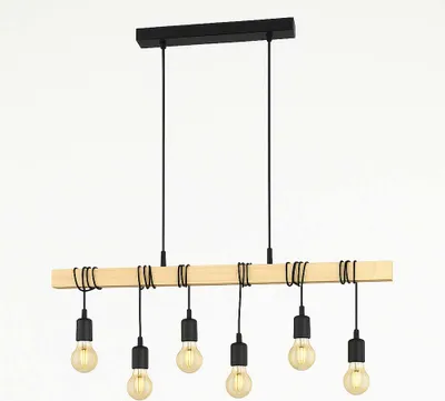 Immagine prodotto di Lampada a sospensione a LED, trave in legno effetto rovere, H 191,5 cm