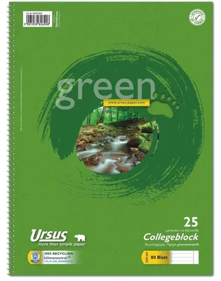 Produktbild von Staufen Collegeblock A4 80 Bl 70g Lin 25 Green 9mm liniert mit Rand