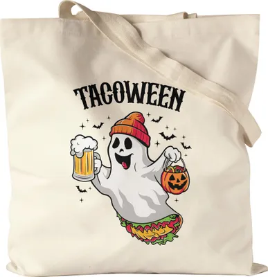 Produktbild von Tacoween Geistmotiv Jutebeutel Geschenkidee Halloween Party Bier Taco Grusel