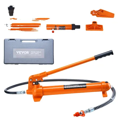 Obrázek produktu pro Sada hydraulických válců VEVOR, přenosný hydraulický zvedák 10 t, s 1,4 m olejovou hadicí, sada na opravu rámu karoserie s úložným kufříkem pro opravy automobilů, nákladních automobilů, farem, oranžová barva