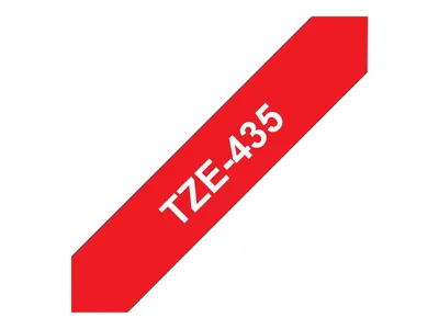 Produktbild von Brother TZE-435 Etiketten erstellendes Band Weiss auf Rot
