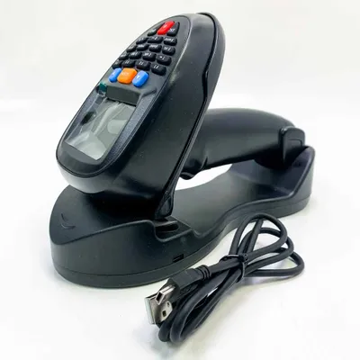 Produktbild von JRHC Kabelloser Barcode scanner Tragbarer Barcodeleser 1D 2D PDF Inventarscanner Datensammler Handheld-Barcodescanner mit 2.2 Zoll LCD Bildschirm und Ladestation