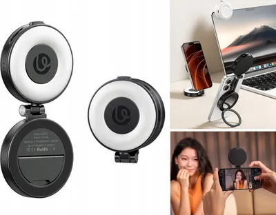 Obrázok produktu pre LED lampa + zrkadlo MagSafe pre selfie vlog telefón ULANZI / LM23 / čierna