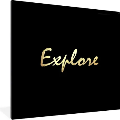 Produktbild von MuchoWow® Gerahmtes Poster Zitat - Reisen - Gold - Schwarz 40x40 cm - Poster mit Schwarzem Bilderrahmen Wandposter Rahmen Foto Bilder - Mit Rahmen - Wanddekoration Schlafzimmer