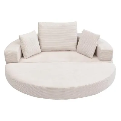 Produktbild von Schlafsofa – Modulares Sofa – Multifunktionales, frei klappbares Schlafsofa – Halbkreisförmiges Sofa – Geeignet für Wohn- und Schlafzimmer – Beige