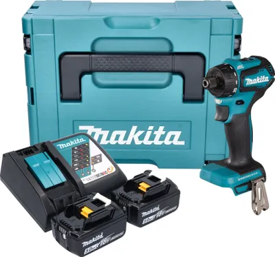 Produktbild von Makita DDF 083 RTJ Akku Bohrschrauber 18 V 40 Nm 1/4'' Brushless + 2x Akku 5,0 Ah + Ladegerät + Makpac