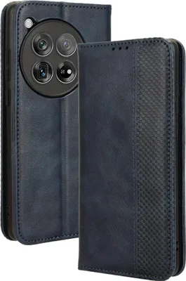 Produktbild von OnePlus 12 Hülle - Coverup Vintage Style Klapphülle - Blau