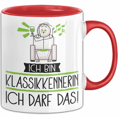 Produktbild von Geschenk für Klassikkennerin Tasse Lustige Geschenkidee Geburtstag Ich Bin Klassikkennerin Ich Darf Das (Rot)