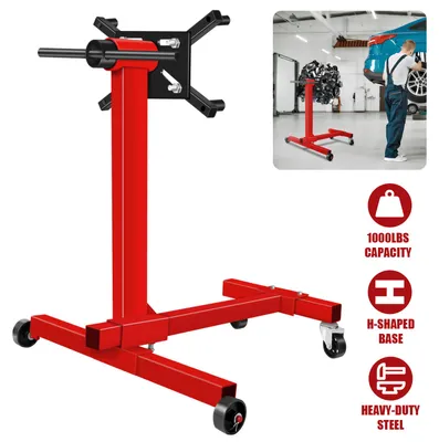 Obrázek produktu pro Stojan na motocykl, červený - nosnost 450 kg - nastavitelná výška 9,5-36 cm - ocel