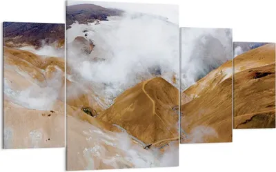 Produktbild von Bild auf Leinwand - Leinwandbild - 4 Teile - Berge Wolken Landschaft - 160x90cm - Wand Bild - Wanddeko - Wandbilder - Leinwanddruck - Bilder - Wanddekoration - Leinwand bilder - DL160x90-4711