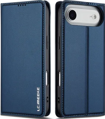 Produktbild von Handyhülle für iPhone Air, Magnetische Flip Leder Hülle mit Kartenfach und Standfunktion Blau