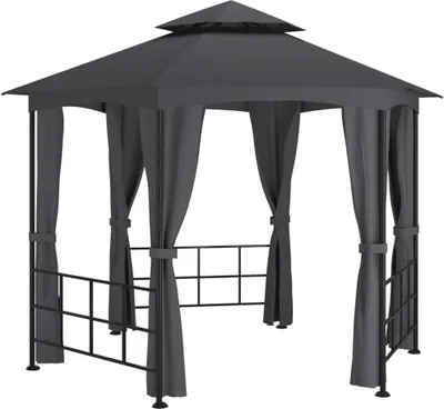 Produktbild von vidaXL Pavillon mit Seitenwänden 3,1x2,7 m Anthrazit