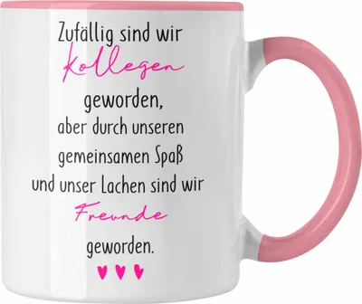 Produktbild von Trendation - Kollegen Tasse Geschenk Wenn Aus Kollegen Freunde Werden Kaffeetasse Abschiedsgeschenk (Rosa)