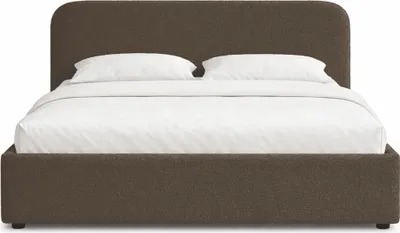 Produktbild von Polsterbett 160x200 mit Bettkasten - Braun - Metallgestell - mit Stauraum - Bettrahmen mit Lattenrost - Gasfeder - Doppelbett - Ohne Matratze