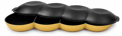 Produktbild von TUPPERWARE Allegra Perle gold/schwarz mit Deckel Servierschale Servierschalenquartett