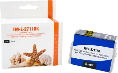 Produktbild von black Tinte/Tintenpatrone 4.2-C13T27114010 kompatibel mit Epson C13T27114010 [ T2711 ]  Seiten: 1.100