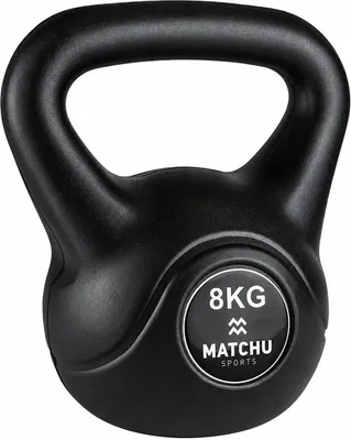 Productafbeelding van Matchu Sports Kettlebell 8 kg - Zwart - 20 cm - 26 cm - Kunststof kettlebell