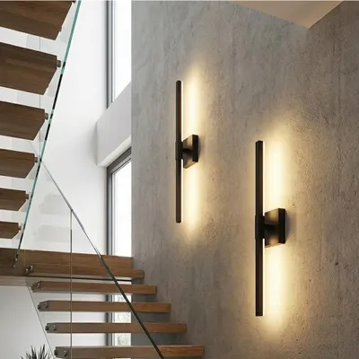 Produktbild von Akku Wandleuchte Innen - 100cm 10000mAh Dimmbar Schwarz Nachtlicht - Ohne Stromanschluss mit Fernbedienung und Timer für Wohnzimmer Schlafzimmer Flur