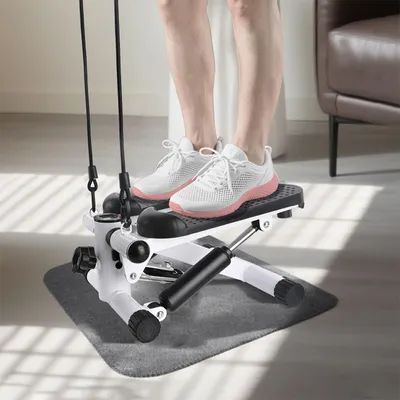 Produktbild von Kompakter Mini Stepper mit Trainingscomputer und Widerstandsbändern, max. 100 kg - Ideal für Home Workout und Fitness