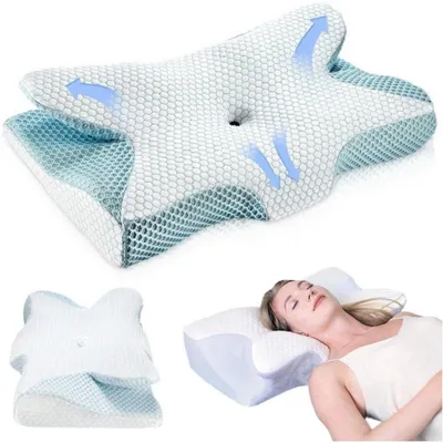 Produktbild von Orthopädisches Nackenstützkissen – Memory Foam ergonomisch für Rücken & Seite
