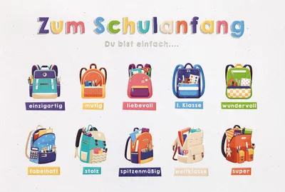 Produktbild von Schulanfang – plastikfreie Verpackung -  Glückwunschkarte im