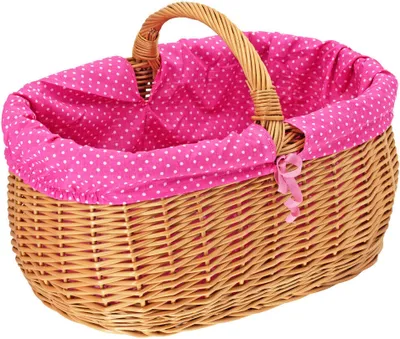 Produktbild von Einkaufskorb "BAGI" mit pinker Stoffeinlage, abnehmbar
