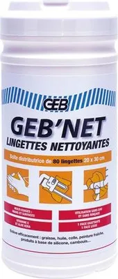 Image de Lingettes Nettoyantes Mains Et Surfaces Gebnet Seau X80 - Geb