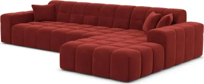 Produktbild von Samtstoff L-Form Sofa Nivara Rot Rechts