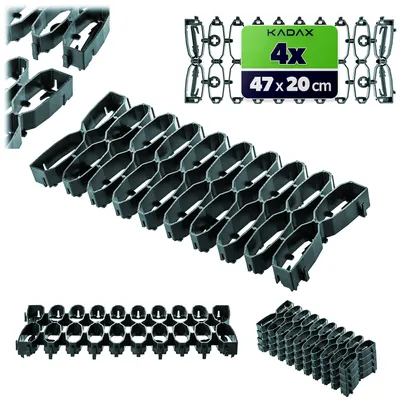 Image de Grilles de protection pour robot tondeuse KADAX, 47 x 20 cm, 4 pièces, grilles de protection contre les dommages causés par les robots tondeuses, dalles de protection en plastique (vertes)