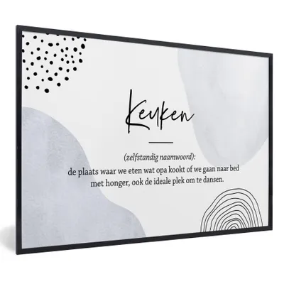 Produktbild von MuchoWow® Gerahmtes Poster Küche - Großvater - Zitate - Wörterbuch - Definition Küche 90x60 cm - Poster mit Schwarzem Bilderrahmen Wandposter Rahmen Foto Bilder - Fotorahmen - Foto-Plakat