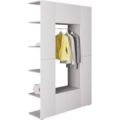 Produktbild von CUBE Garderobenschrank grau/weiß 190x120x37cm mit Kleiderstange