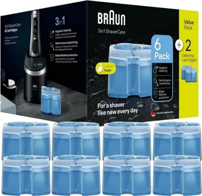 Obrázok produktu pre Čistiaca kazeta Braun CCR 6+2 Clean&Renew Lemonfresh (balenie 8 kusov)