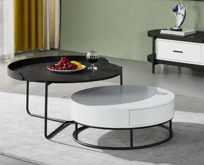 Image de Couch Tisch Kaffee Beistell Design Luxus Rund Tische 2x Set Modern