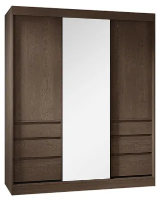 Produktbild von MIRJAN24 Kleiderschrank Haiti 180, Loft Schiebetürenschrank, Stilvoll Garderobenschrank (Farbe: Baltic Storm)
