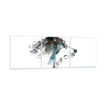 Produktbild von Bilder auf glas - Hund Illustration Fantasie - 90x30cm - Glasbilder - Wandbilder - Kunstdruck - zum Aufhängen bereit - Wanddekoration aus Glas - Glas Bilder - Wandbild auf Glas - GCA90x30-3100