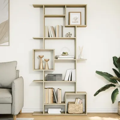 Produktbild von PUEAZU Bücherregal Sonoma-Eiche 92x29x188 cm Holzwerkstoff - Bücherregale @14505