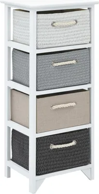 Image de vidaXL Armoire d'appoint avec 4 paniers en bois