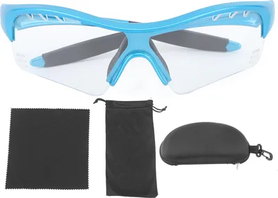 Produktbild von Sonnenbrille im Freien winddichtem UV -Schutz Tranzonomie für Wanderkinder blaues Rahmen transparentes Objektiv