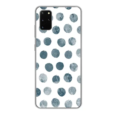 Produktbild von MuchoWow® Handyhülle Schutzhülle Hülle für Samsung Galaxy S20 Plus Polka dots - Grau - Weiß Silikon Softcase Handy Hülle - Hartschale