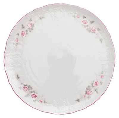 Produktbild von Thun 1794 Kuchenteller, Tschechisches Porzellan, Bernadotte, 32 cm, rosa, rosa Streifen, Thun