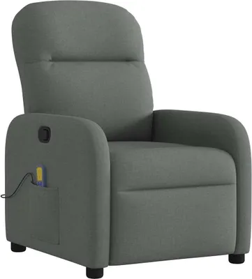 Image de Fauteuil inclinable de massage en tissu gris foncé