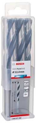 Produktbild von Metallspiralbohrer HSS PointTeQ, DIN 338, 12,4 mm, 5er-Pack