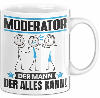 Produktbild von Moderator Tasse Geschenk für Moderator Der Mann Der Alles Kann Geschenkidee zum Geburtstag (Weiß)