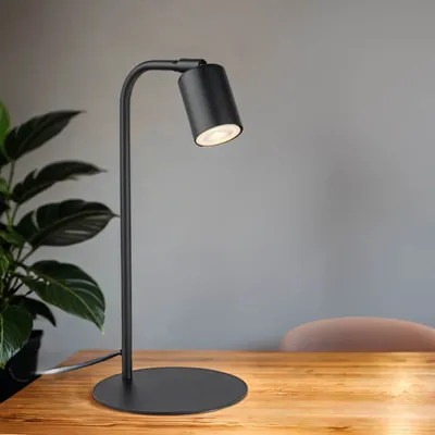Obrázek produktu pro Stolní lampa černá 40 cm nastavitelné stínítko GU10 kovová stolní lampa