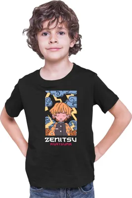 Obrázek produktu pro Dětské Triko Japan Anime Manga Demon Anime Slayer Zenitsu Agatsuma 03, 9-11 Jahr - 140 / Černá